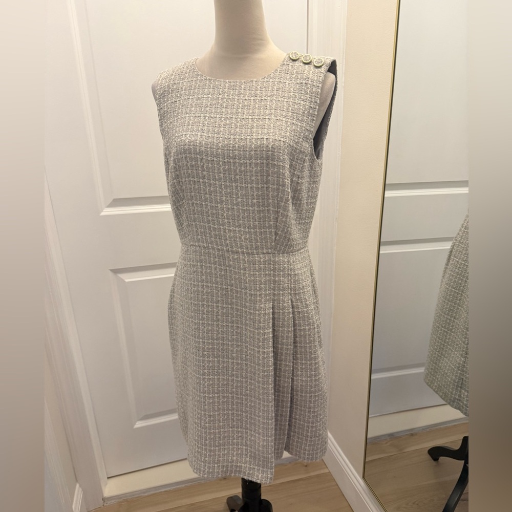 ANN TAYLOR GRAY TWEED SHEATH DRESS 6 - Picture 12 of 12